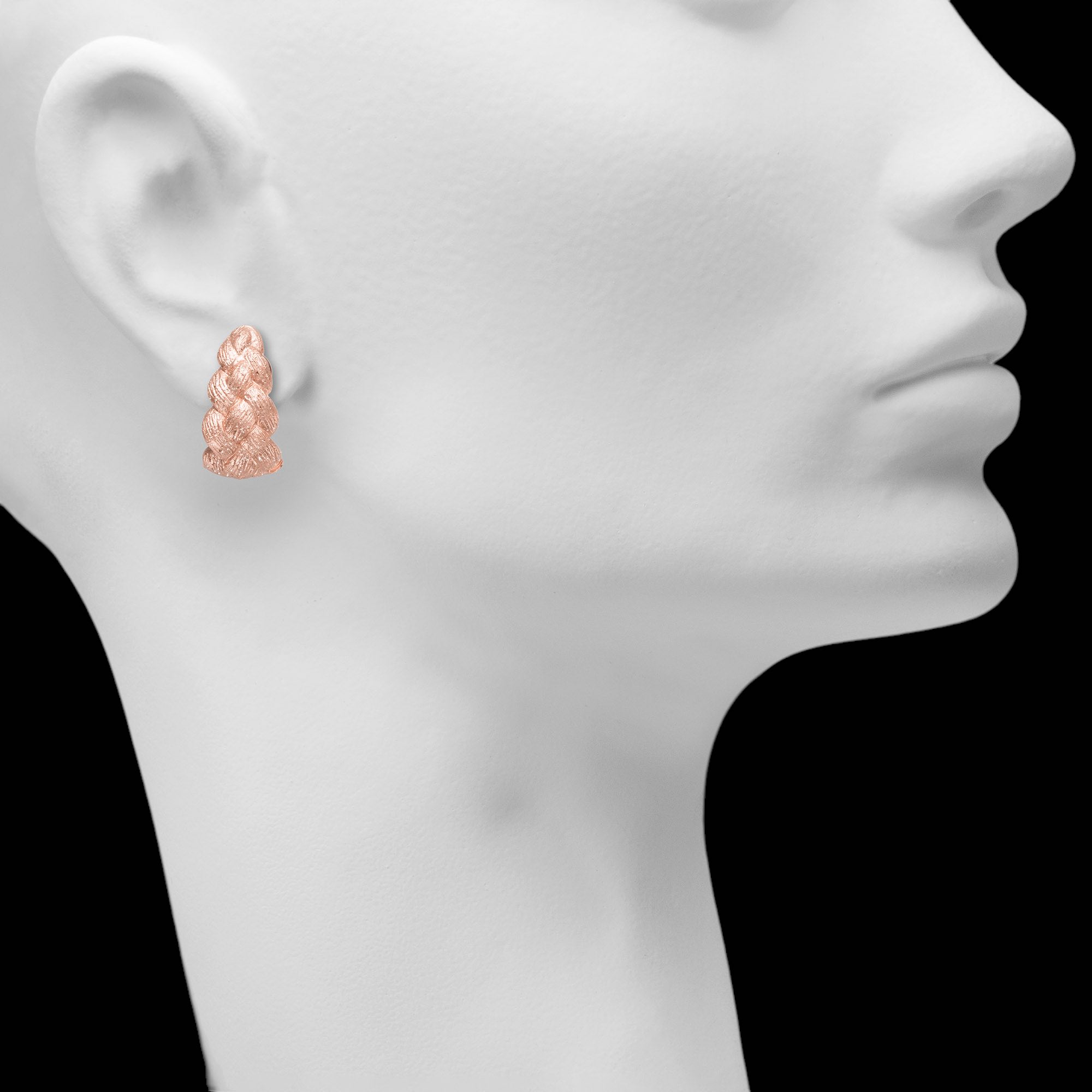 Magnifiques boucles d'oreilles roses et tressées