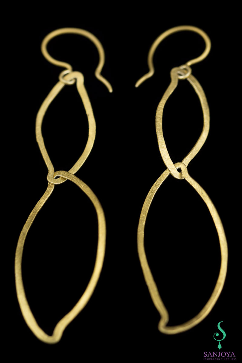 Gold plated open chain earrings