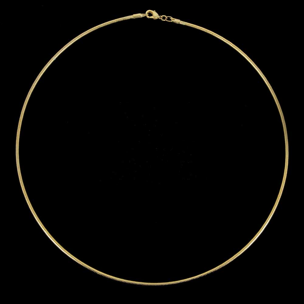 Cute and stiff necklace of gold-plated sterling silver. Can be worn with and without Sanjoya pendant