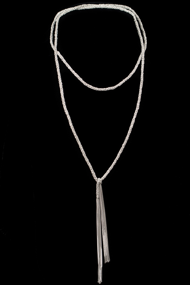 BIZ1217003 - Dunne zilveren sjaalketting