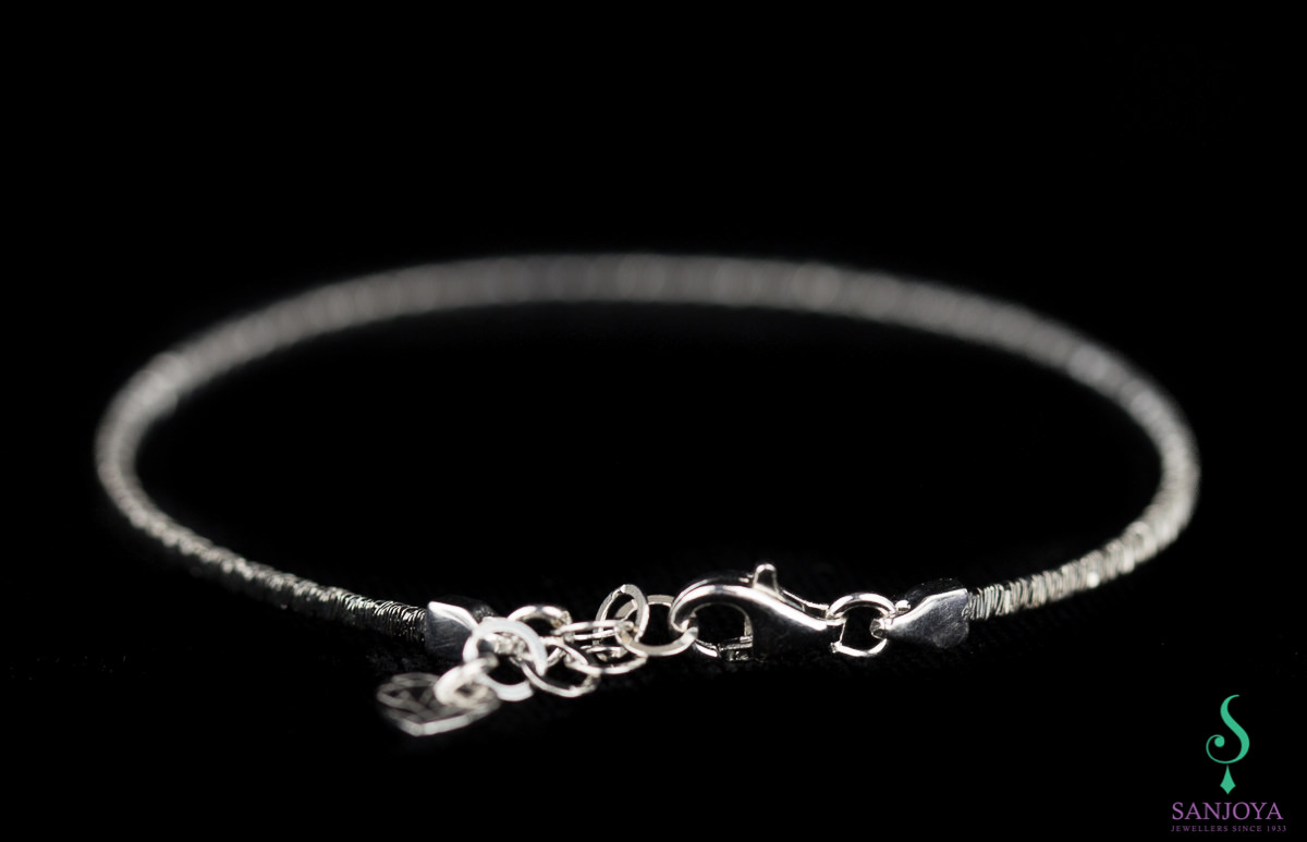 MS0317004 - Verfijnde grijze armband van sterling zilver, 2mm