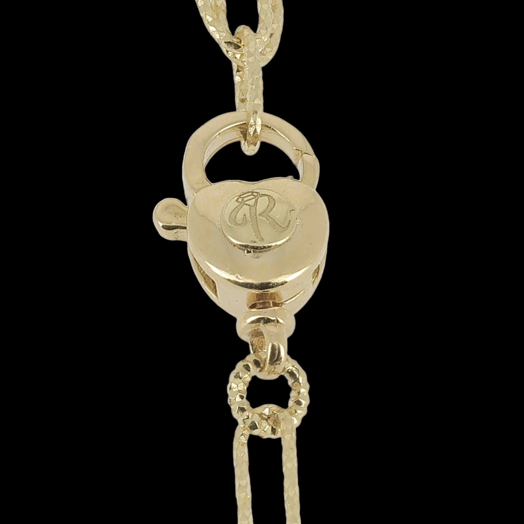 Gouden  ketting van 18kt goud met een bewerkte hanger