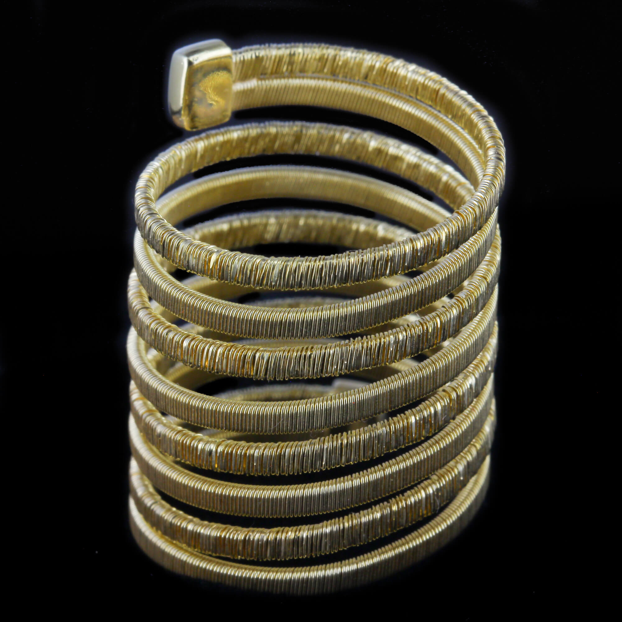 Gold-plated and wide multi-growing ring