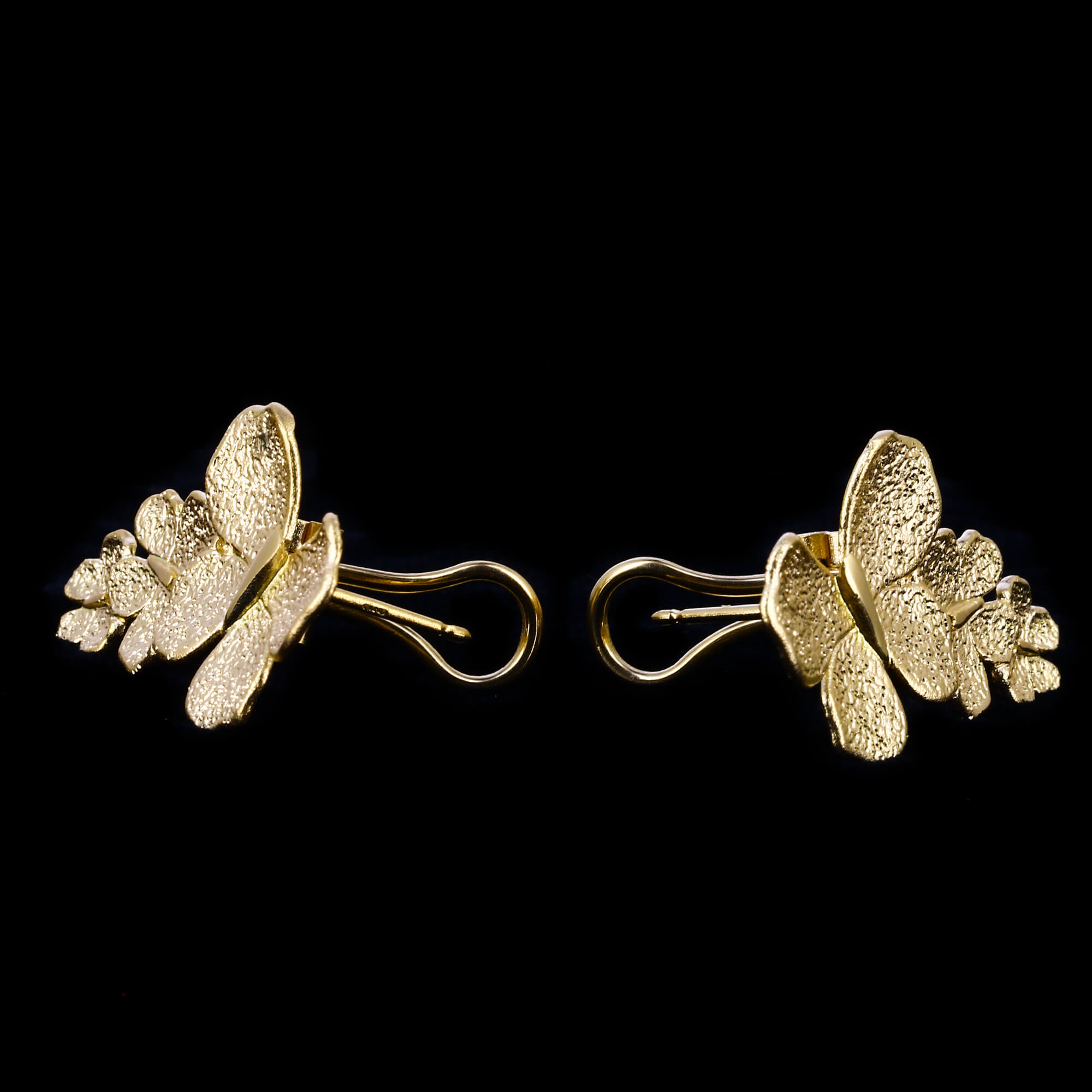 Boucles d'oreilles en papillon doré