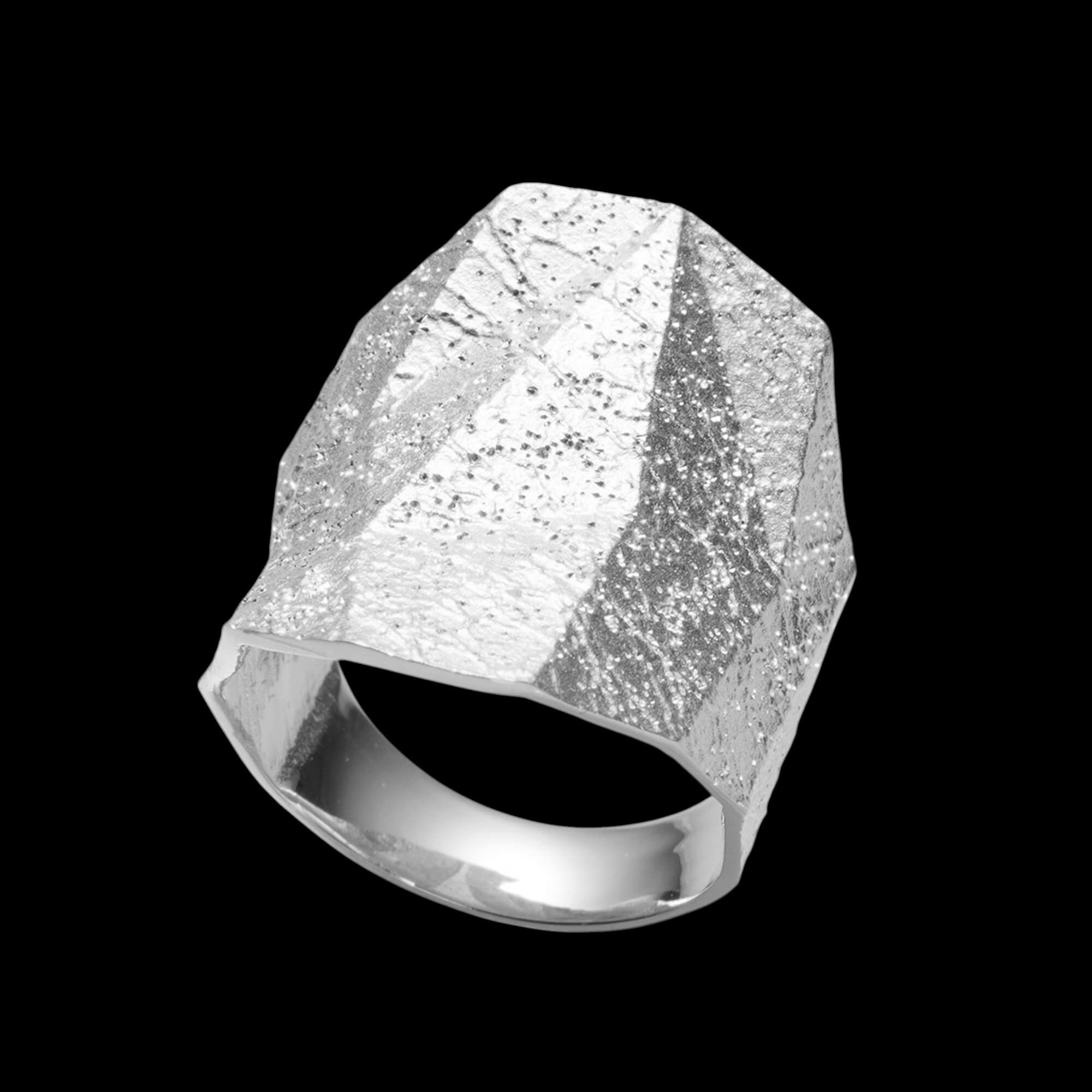 Silver Ring with an Organic Stone Look