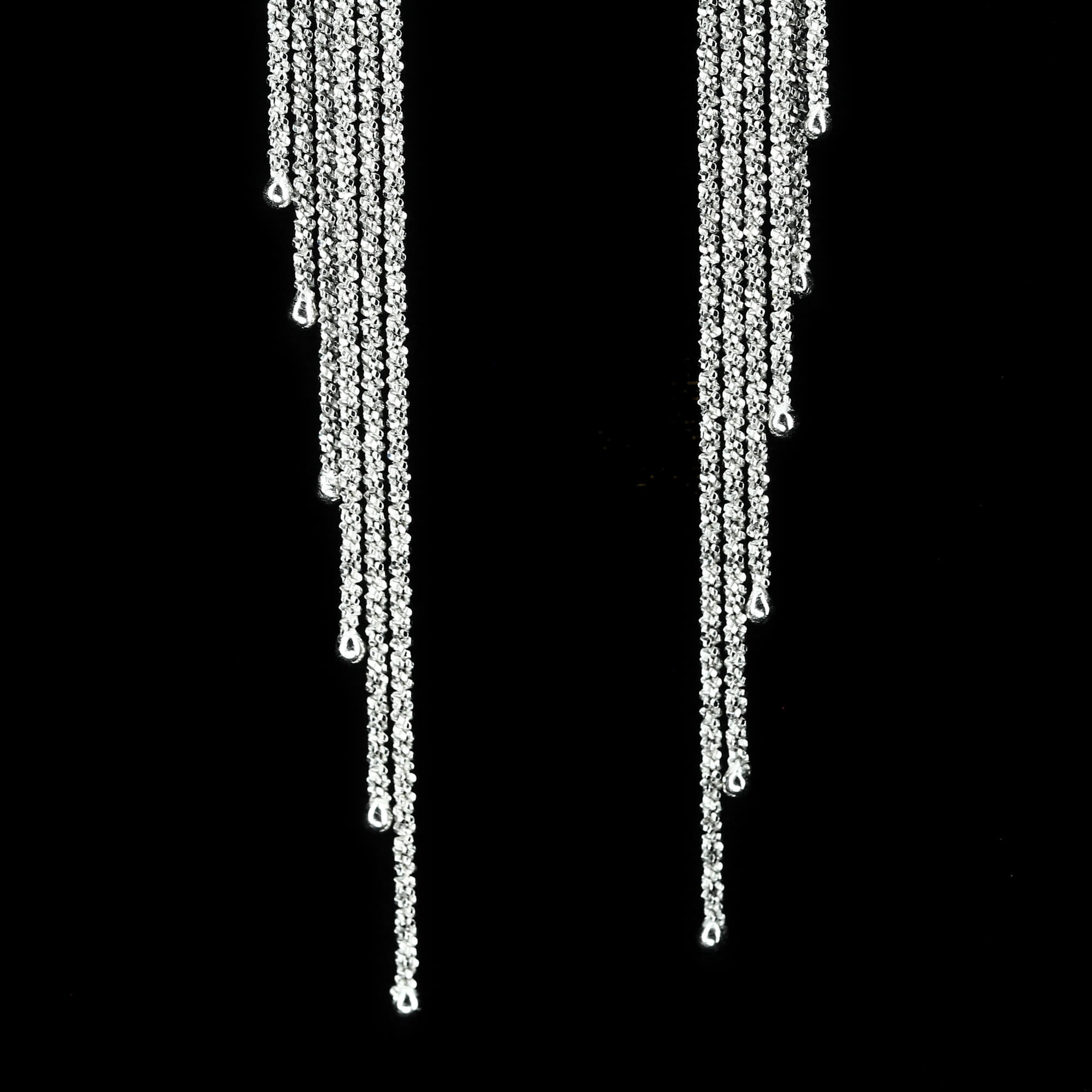 Sanjoya earrings, silver and long with hook