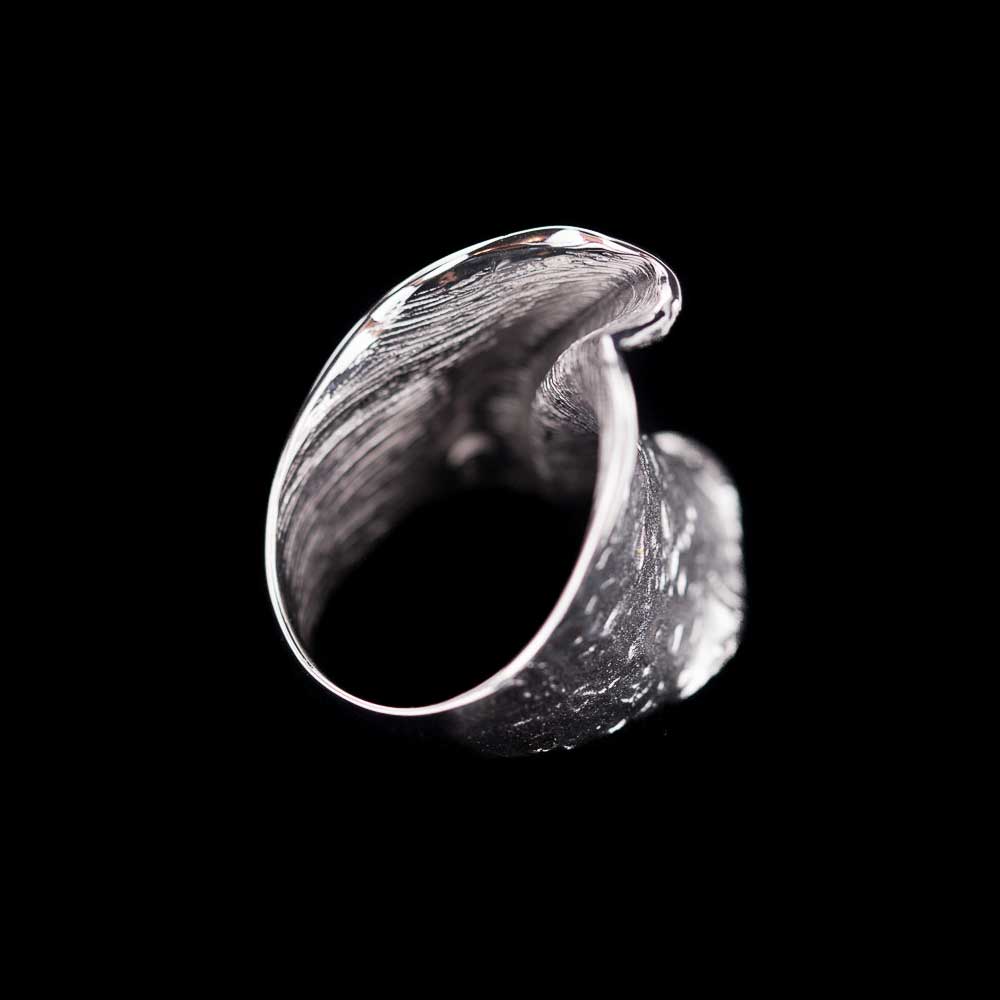 Sterling silver ring, matt and polished, smaller version