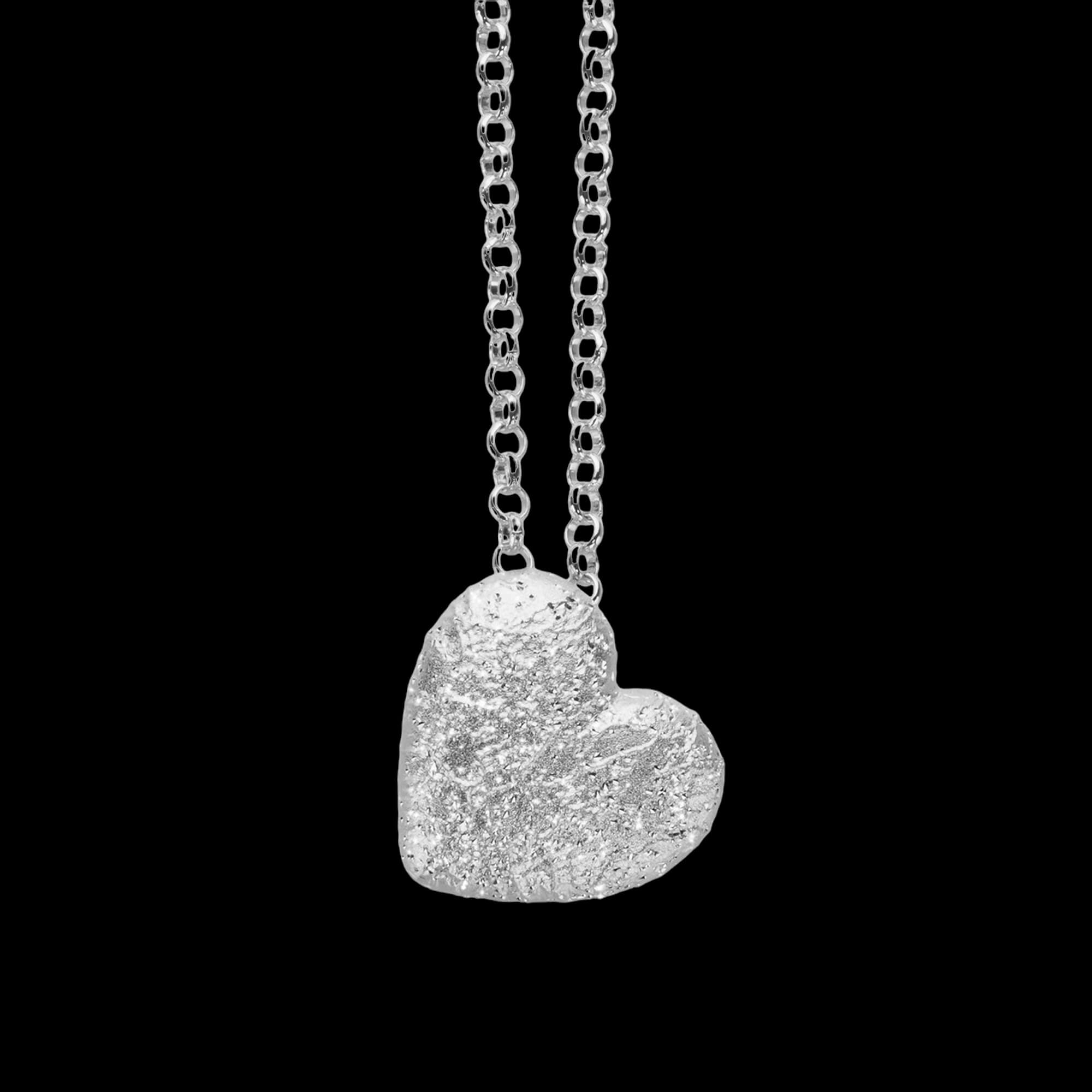 Silver heart pendant with chain