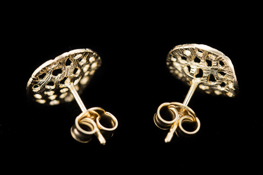 Crafted gold plated earrings