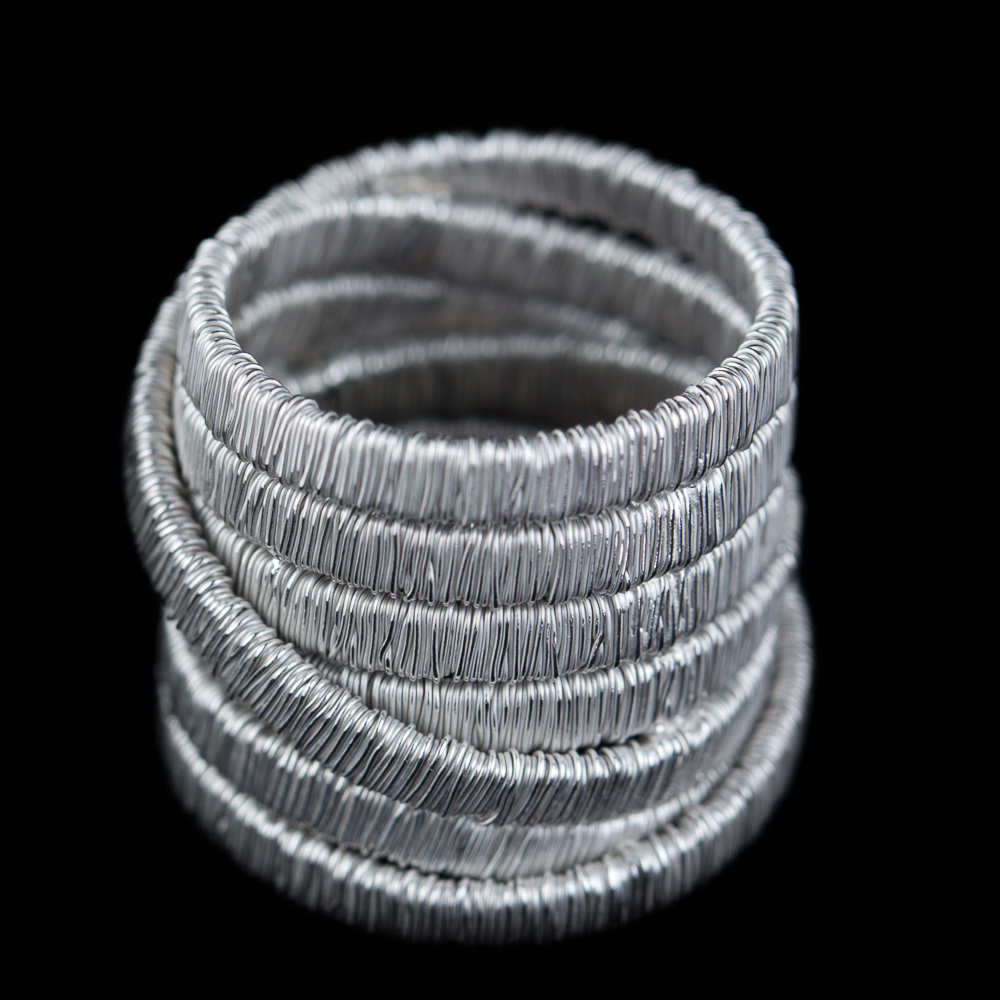 Special interwoven ring from sterling silver with five rows of matt silver. Available in sizes 50, 52, 54, 56, 58, 60 and 62. Please do your call if the desired size is not in stock