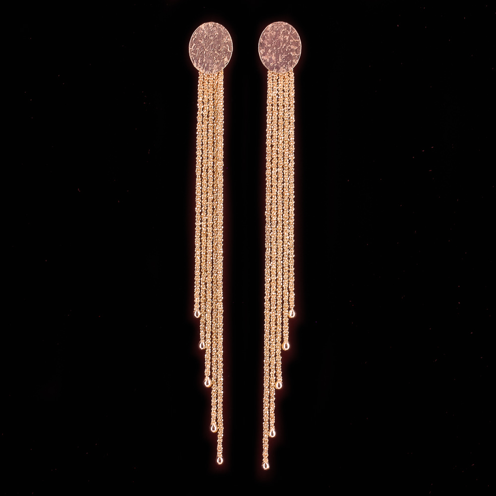 Sanjoya earrings. silver rosé and long