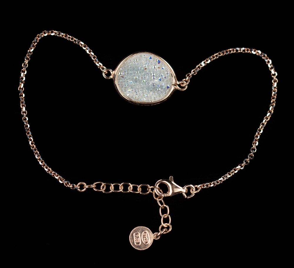 Bracelet of rosé and white crystal