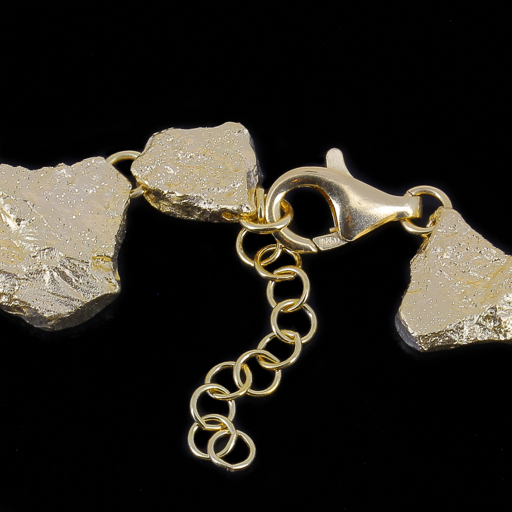 Stone-shaped gold-plated bracelet