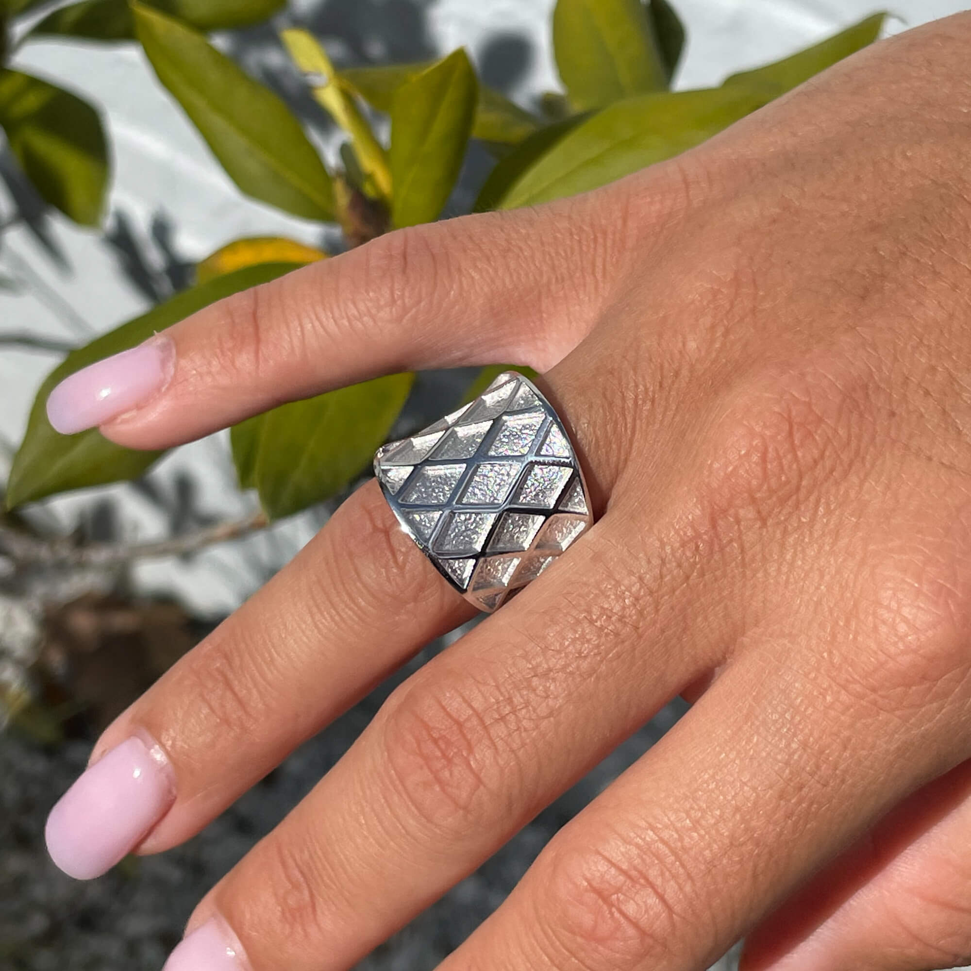 Bague en argent avec diamants