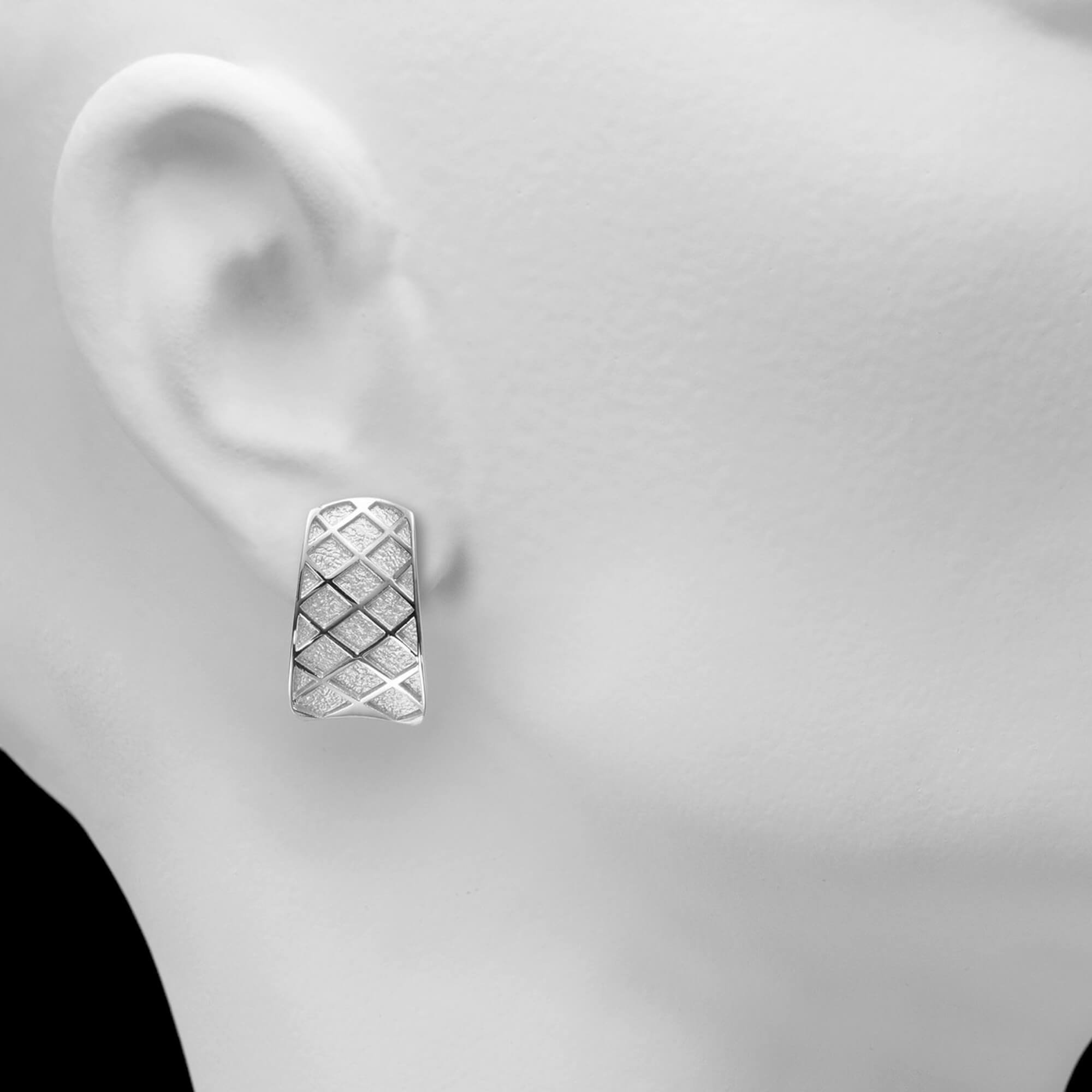 Silver diamond earrings