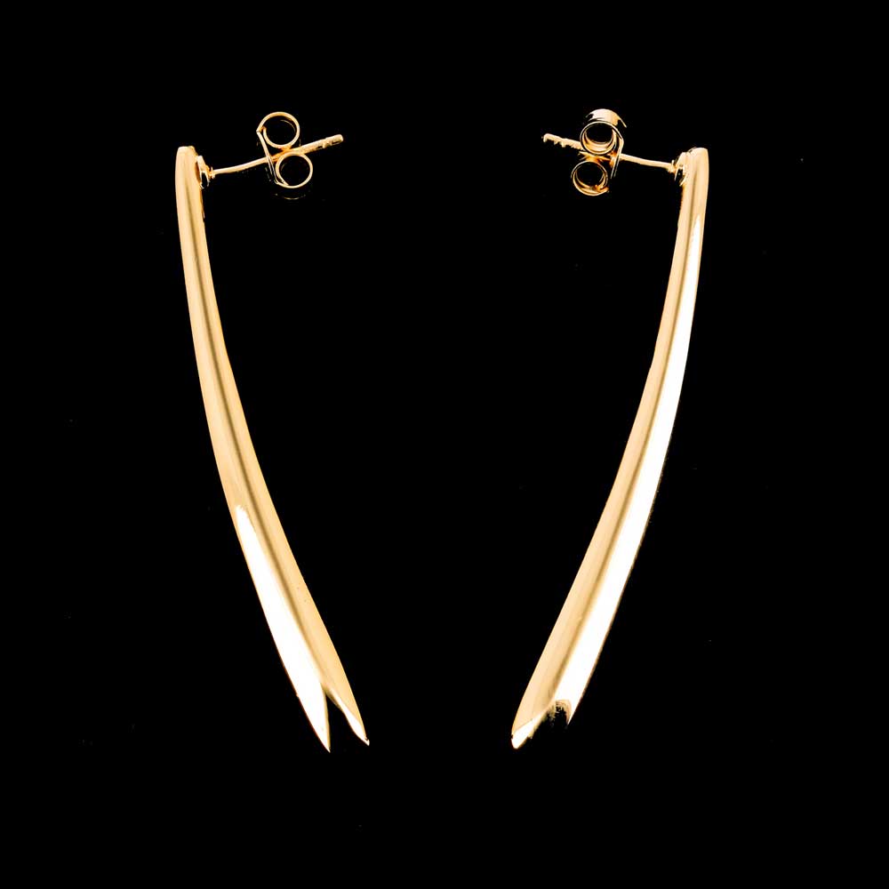 Plated and polished long earrings