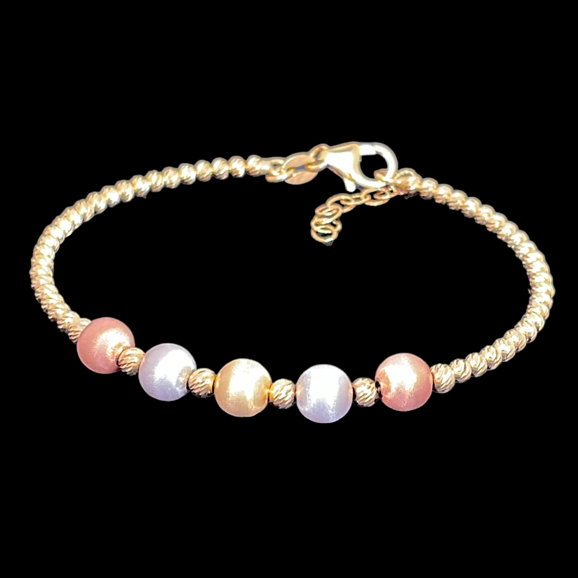 Bracelet à balles en or 18 kt avec 3 couleurs