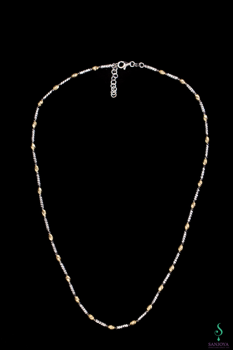 Italian necklace sterling silver, gold 