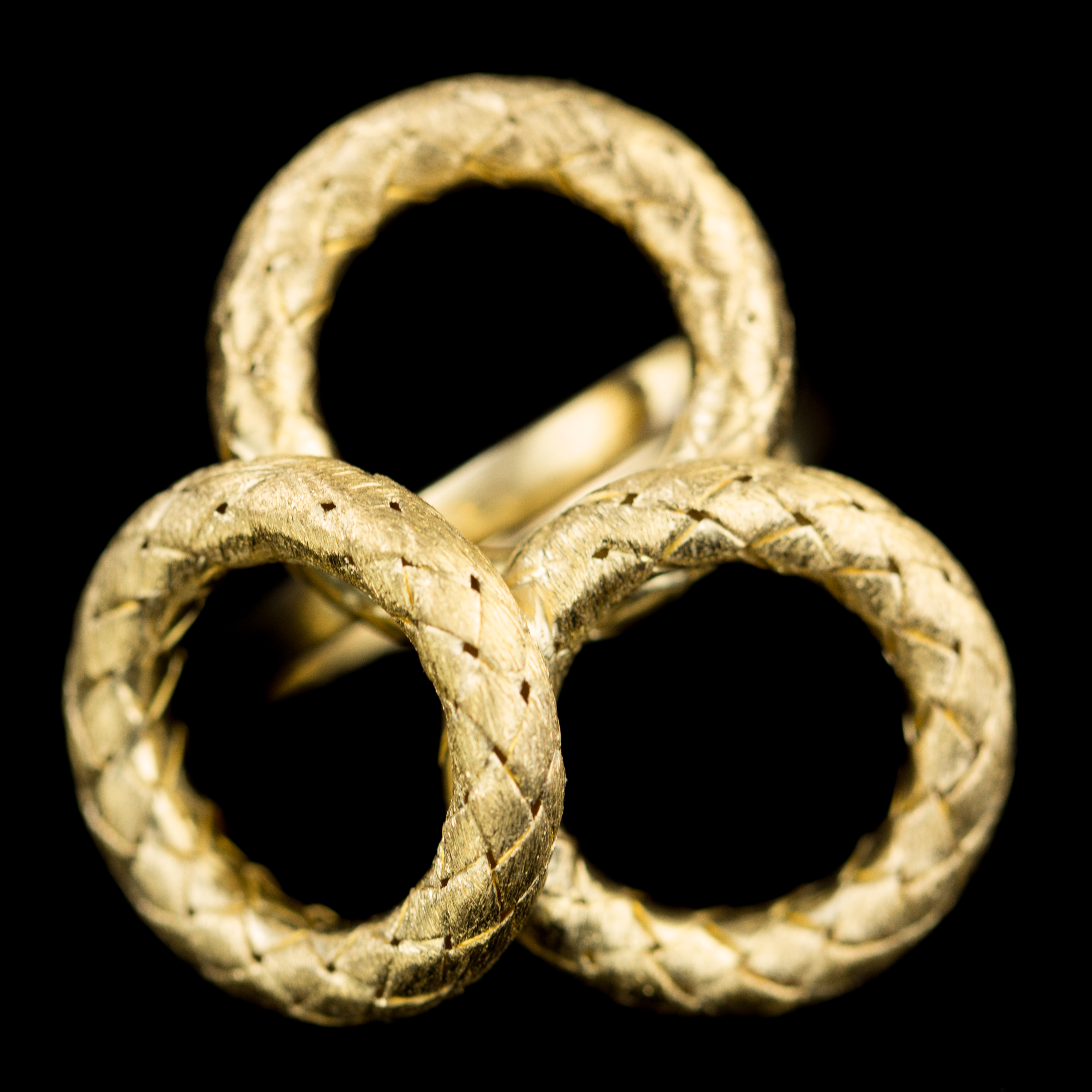 ART0216010 - Vergulde ring met ronde en open schakels