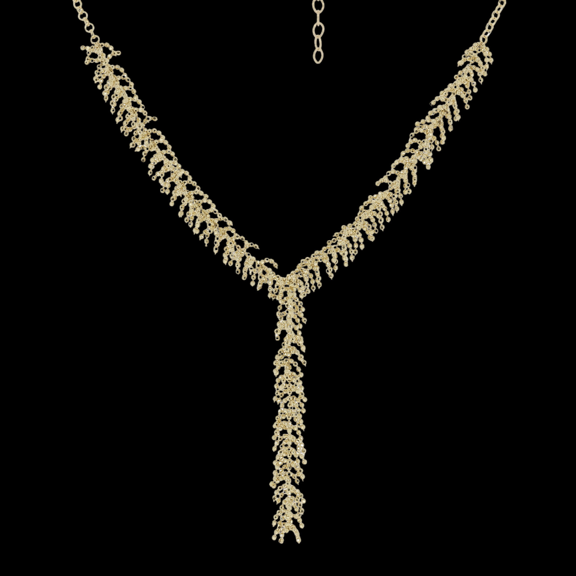 Chic necklace with refined branches of 18kt gold