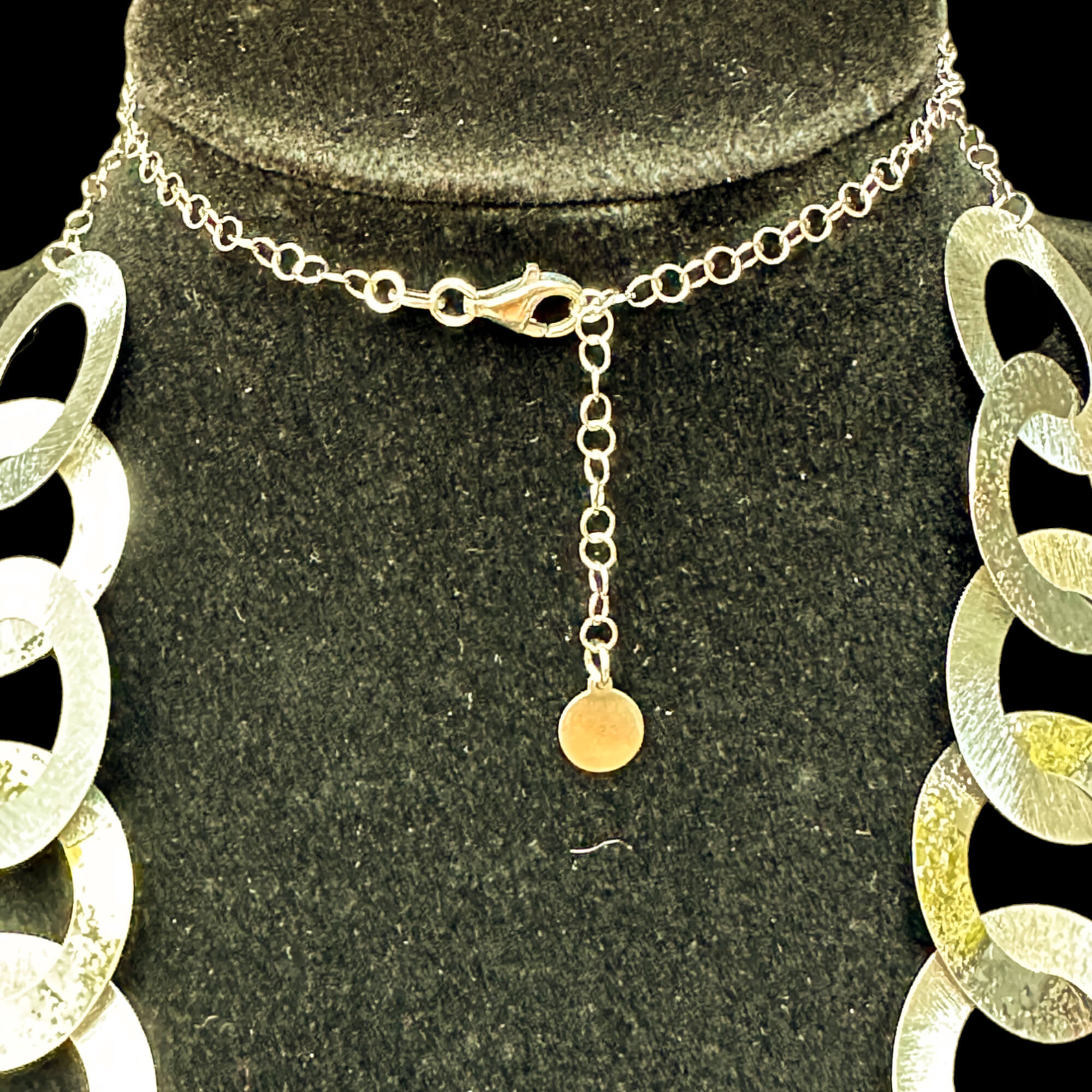 Long gold plated chain with circular links