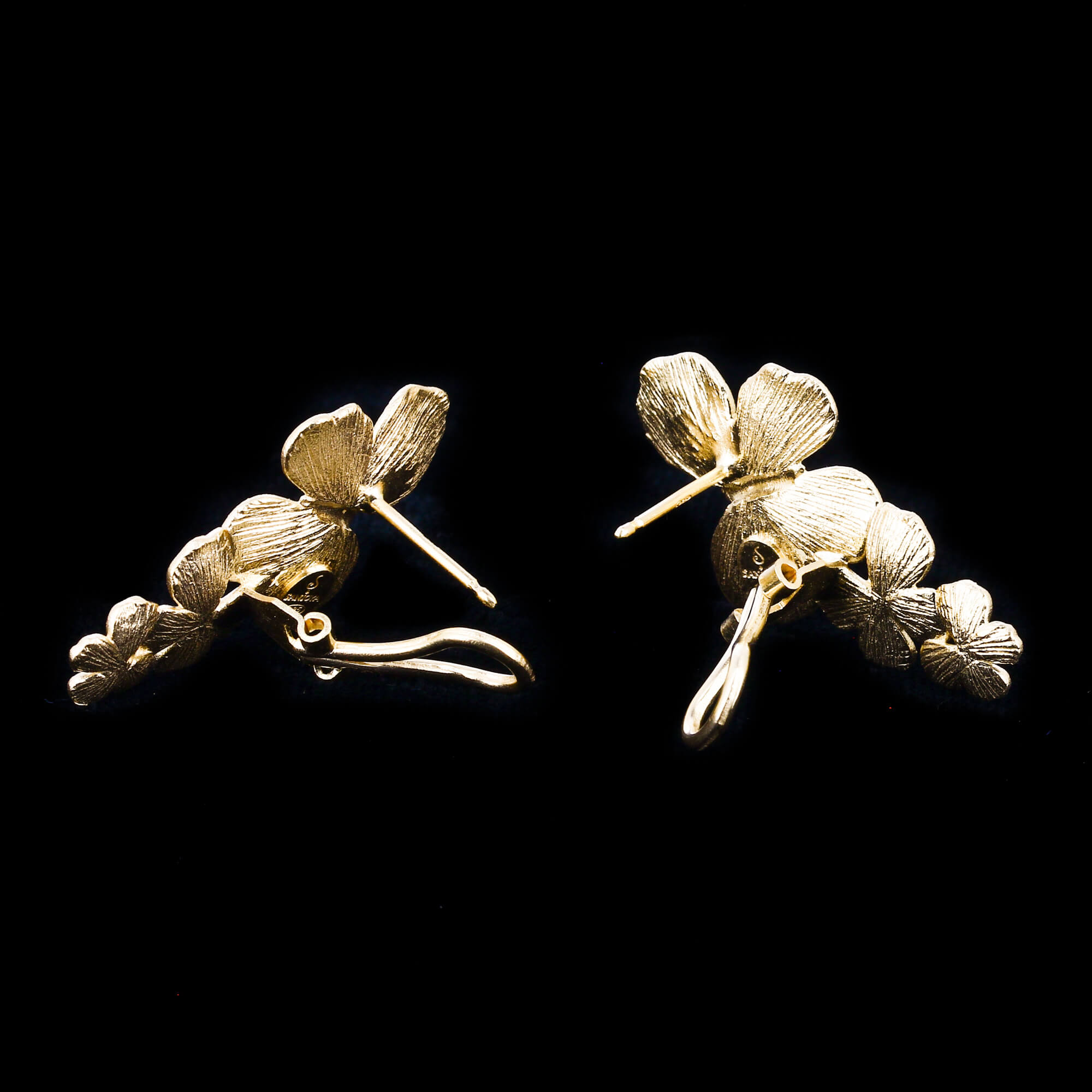 Boucles d'oreilles en papillon doré