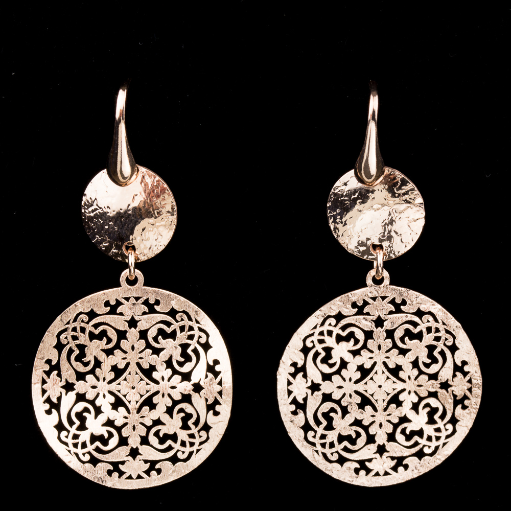 Pendant earrings rose plated