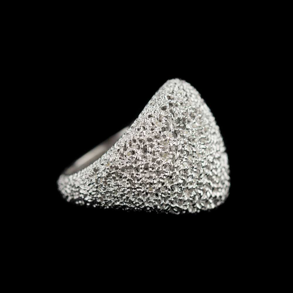 EK1117008 - Bolvormige charmante ring van wit zilver