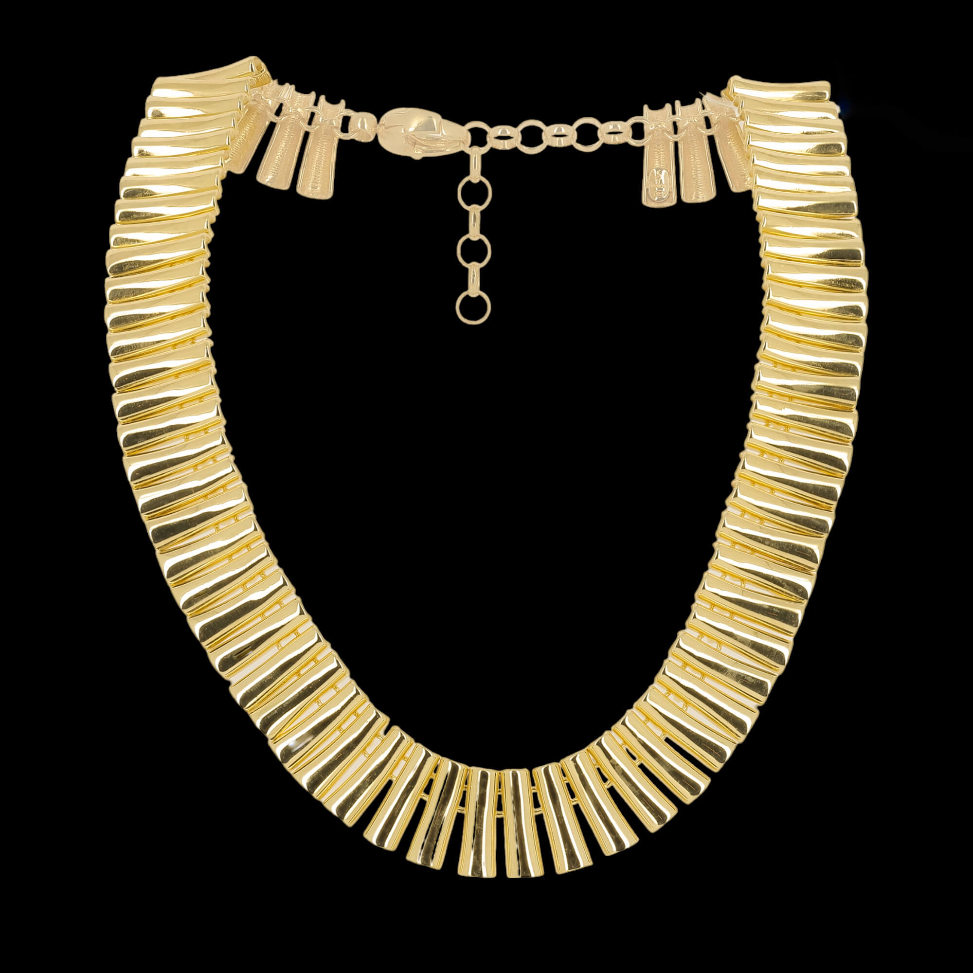 Gold plated and polished bar necklace