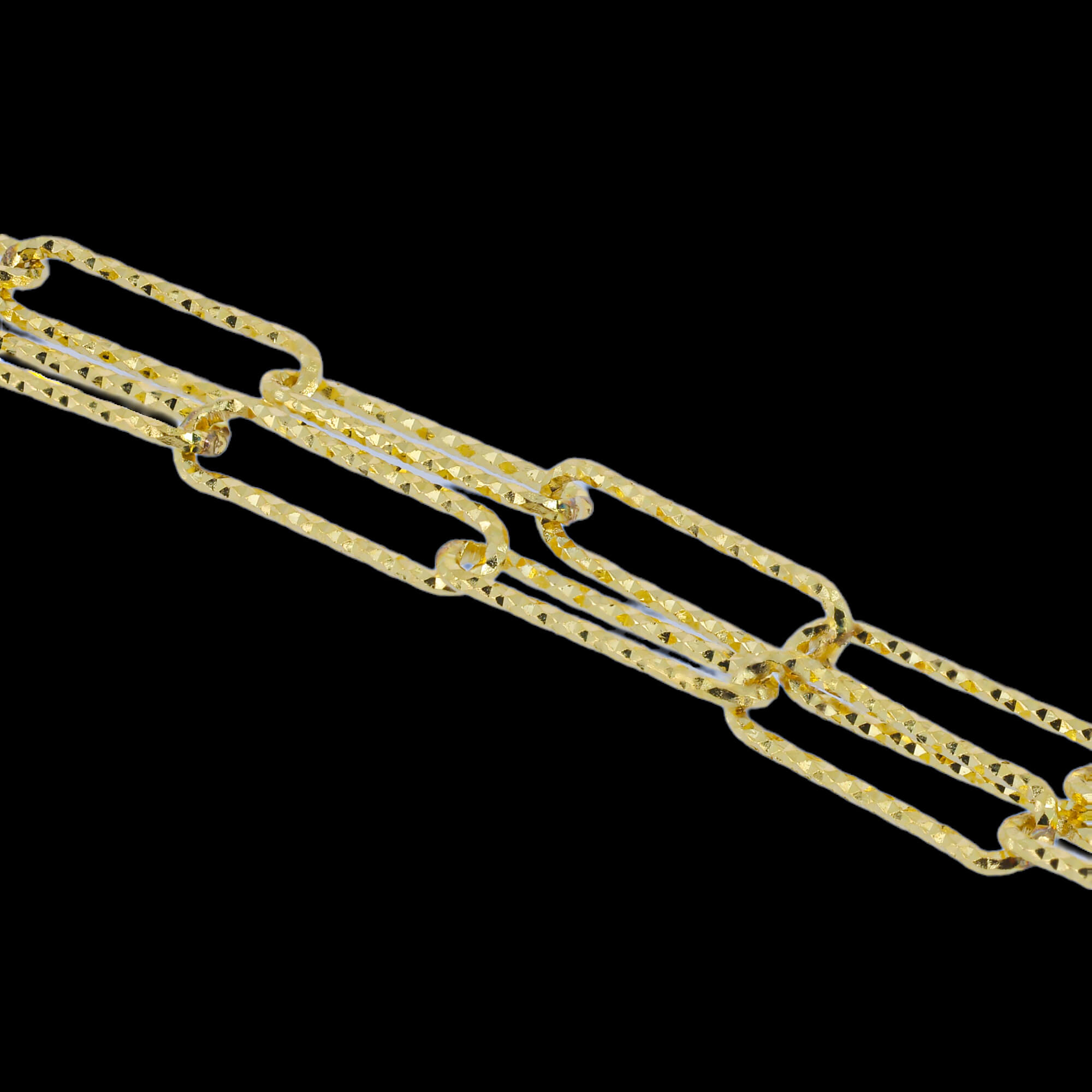 Golden tricolor chain of 18kt gold, 5 elements