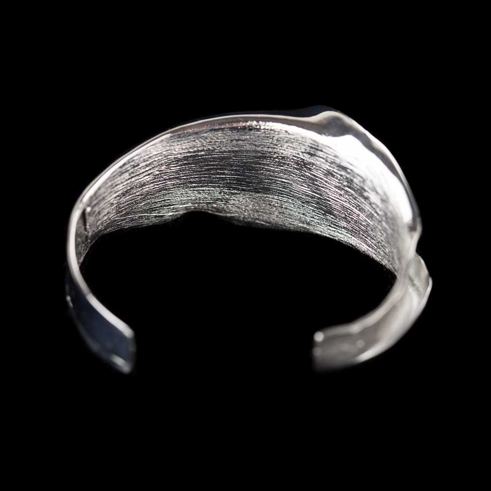 Silver cuff bracelet matt, polished with diamond-cut