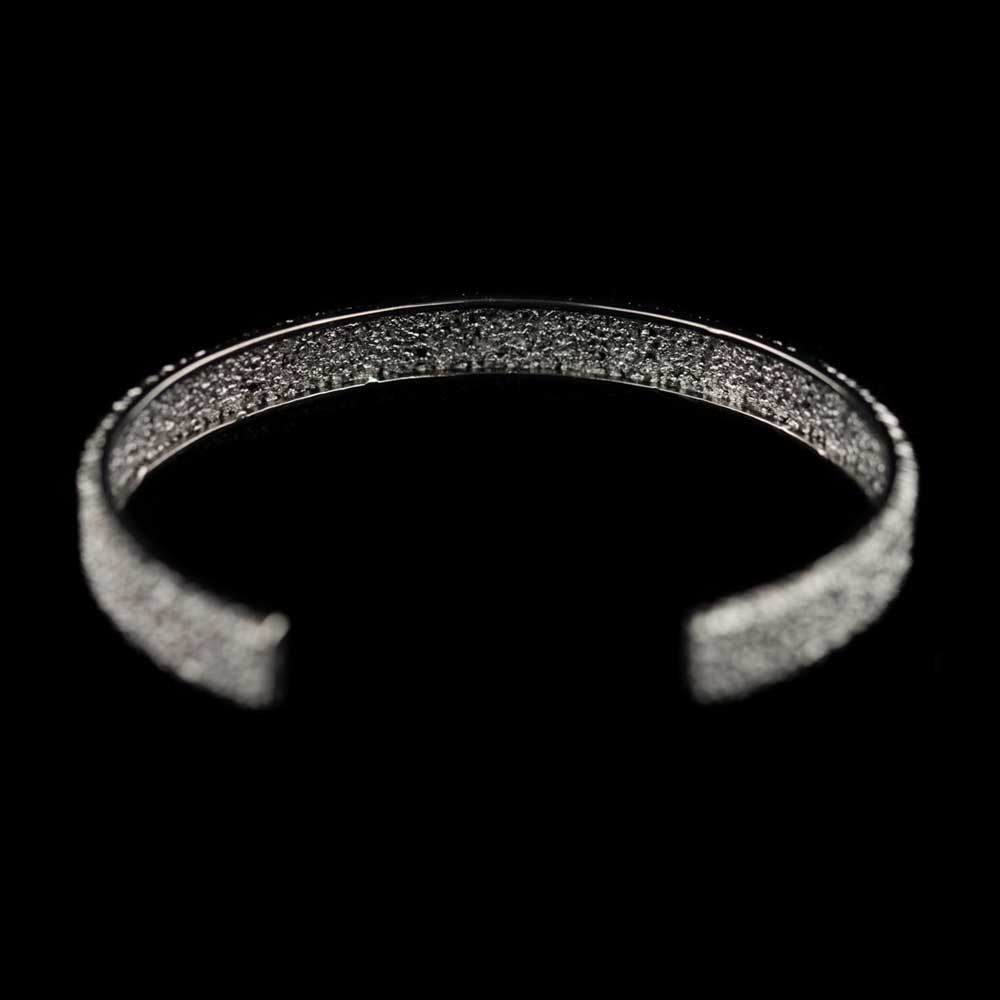 Matte and thin silvery open bangle