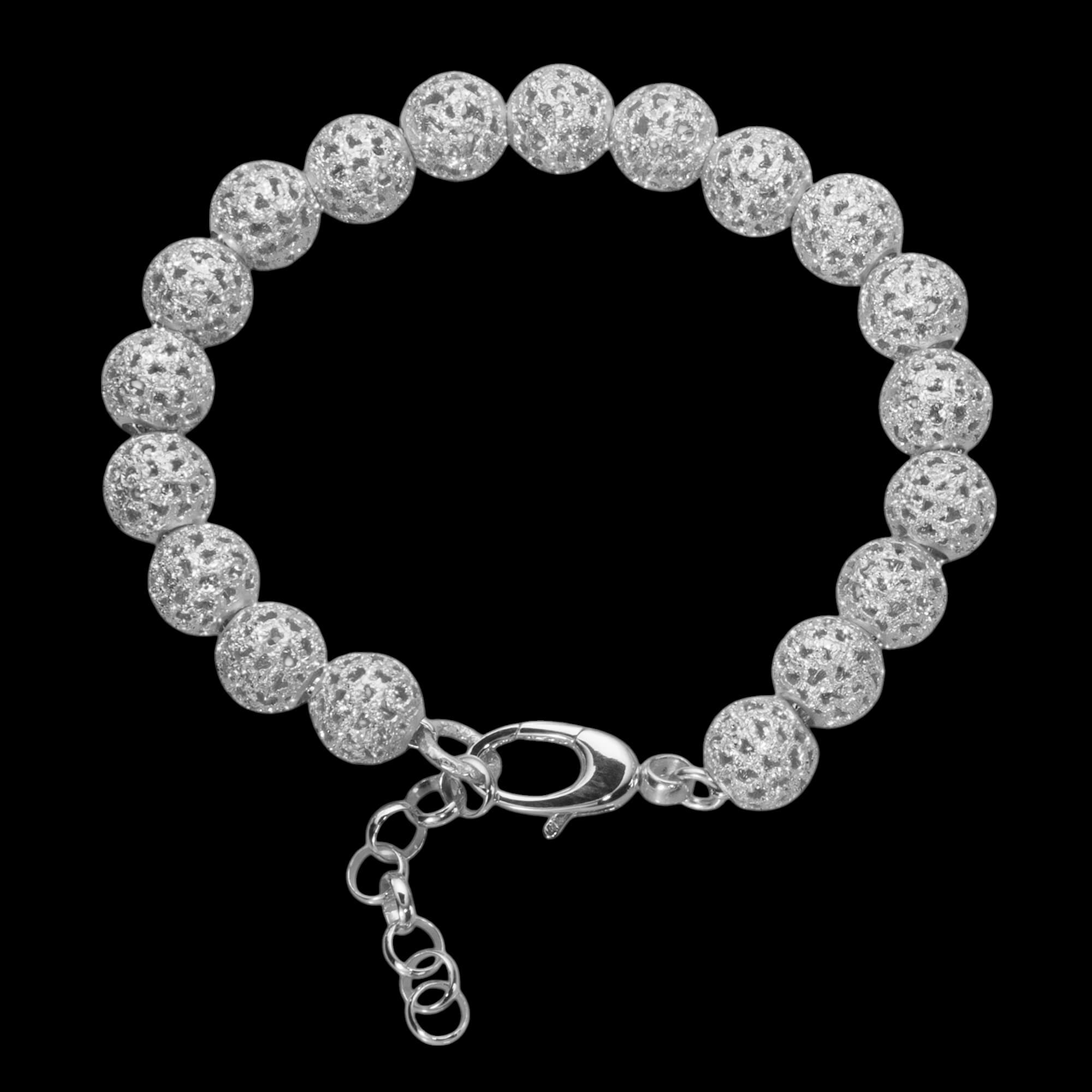 Zilveren transparante armband met fraaie bolletjes