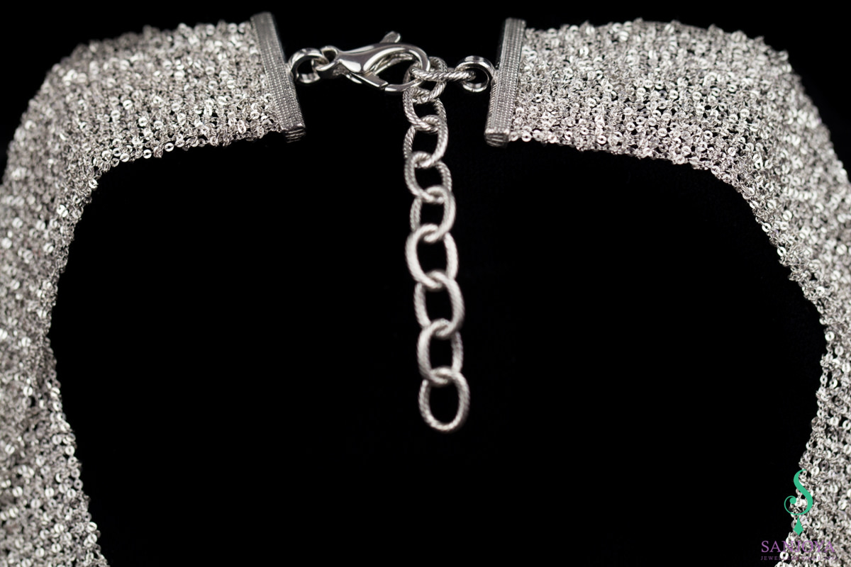 CLE0316021 - Ketting van verweven zilver