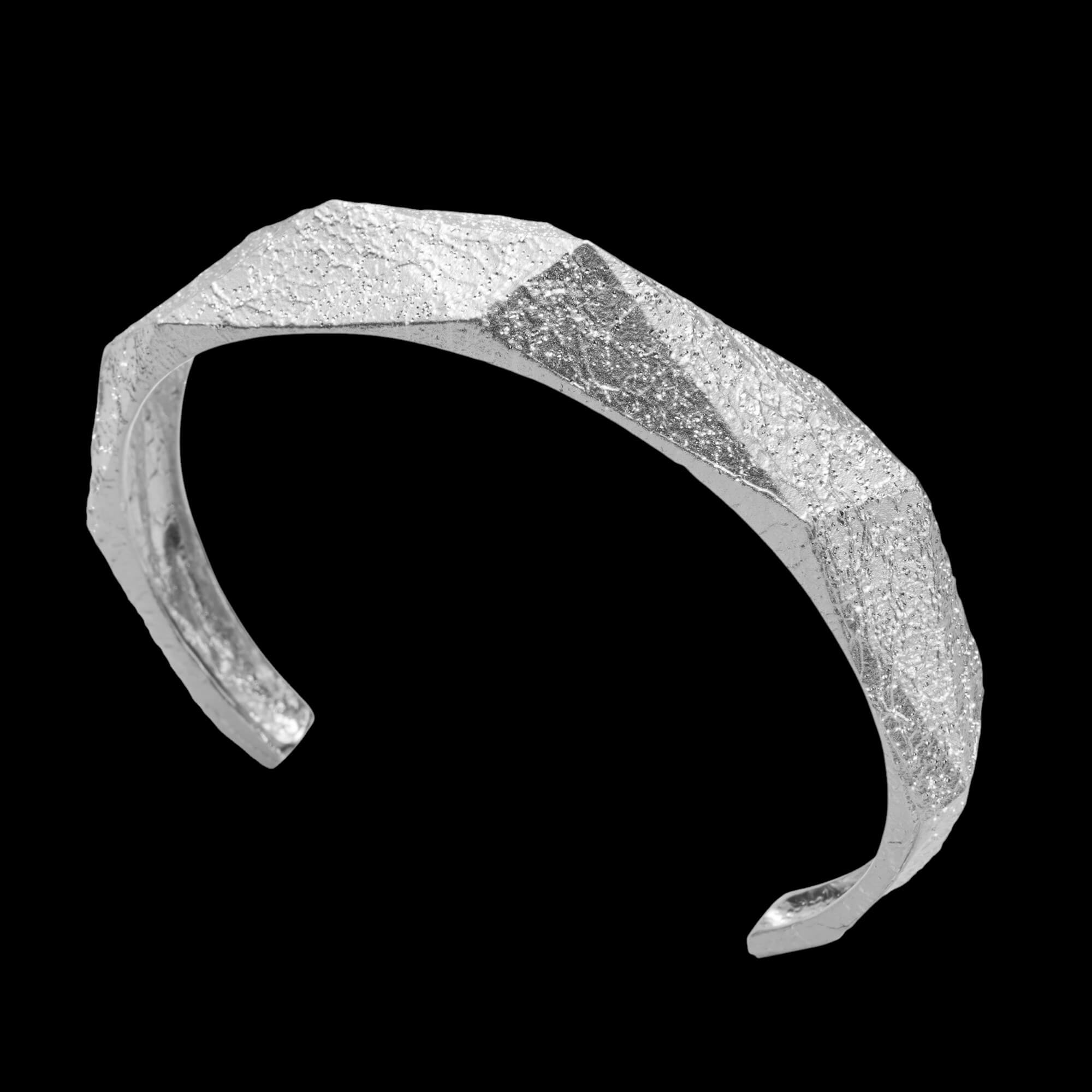 Silver Bangle with an Organic Finish