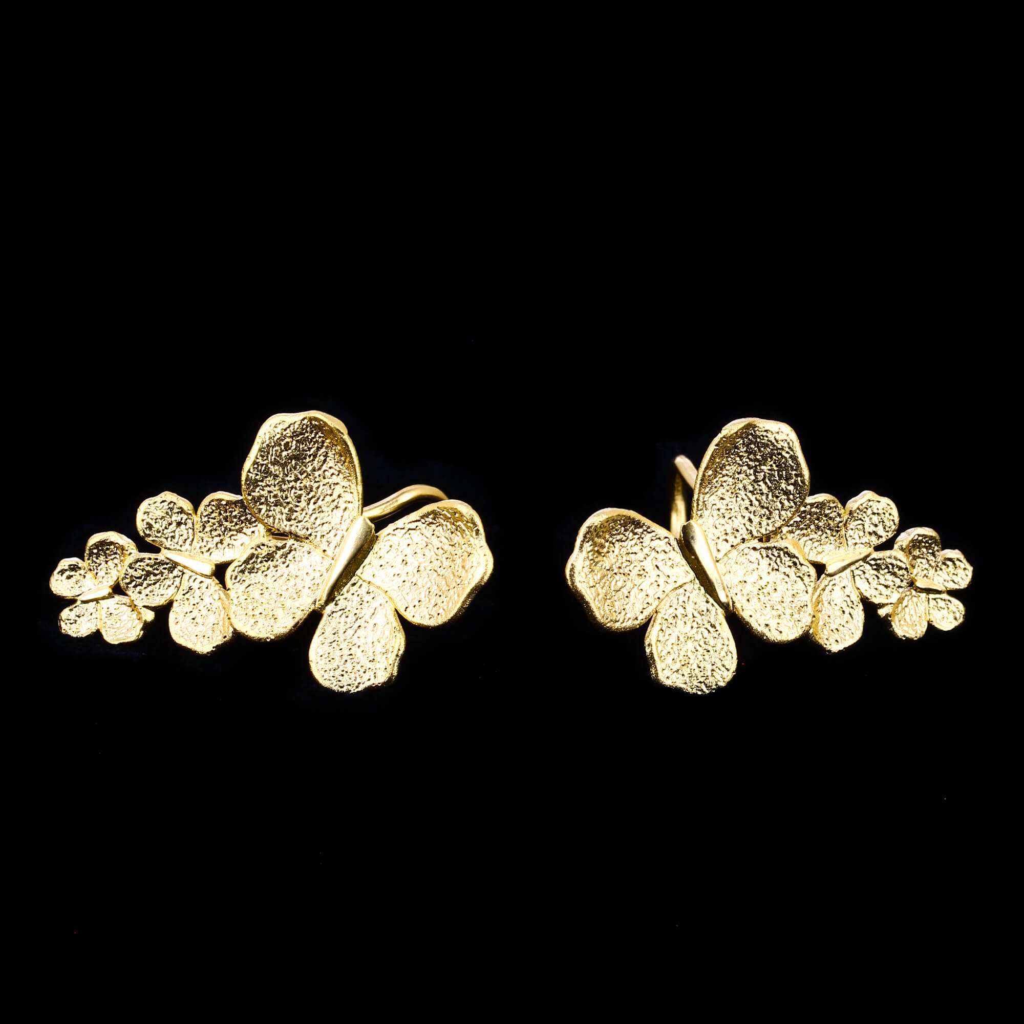 Boucles d'oreilles en papillon doré