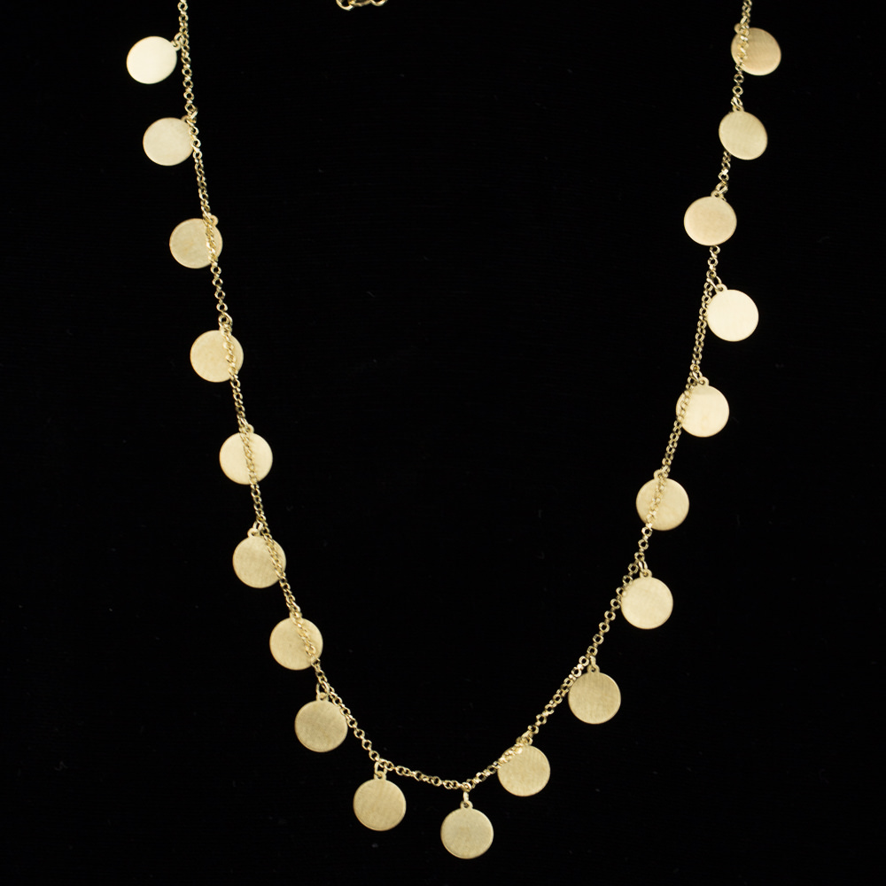 Long goldplated necklace with circles