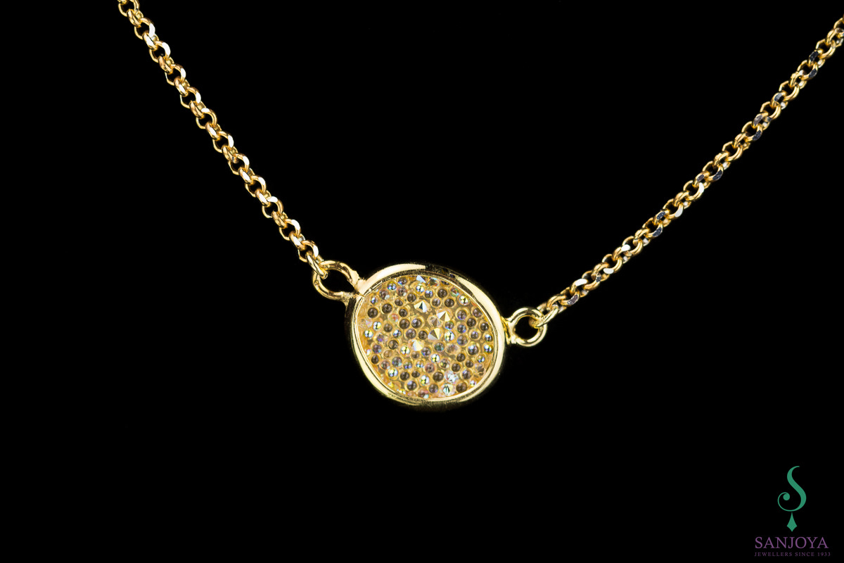 OX0718001 - Korte Ketting van verguld zilver met fonkeling