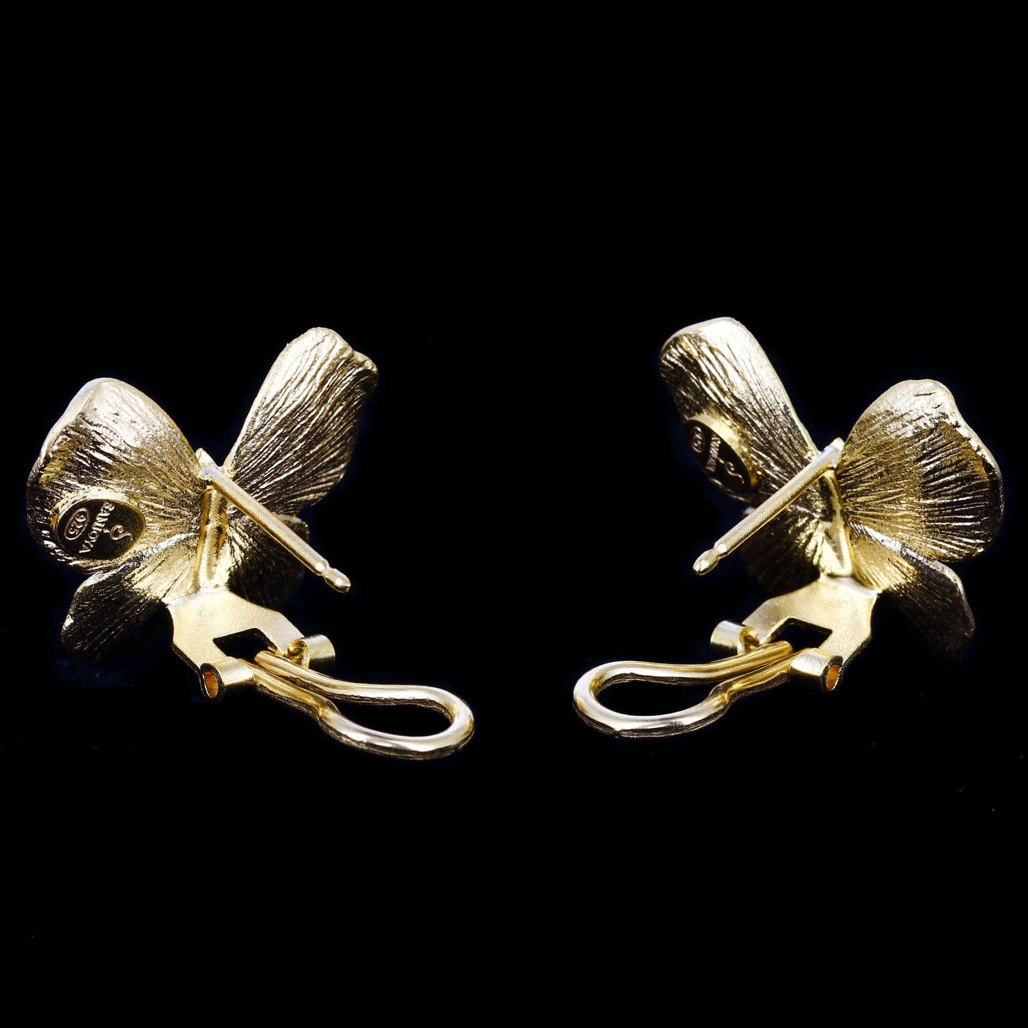 Gilded larger butterfly earrings