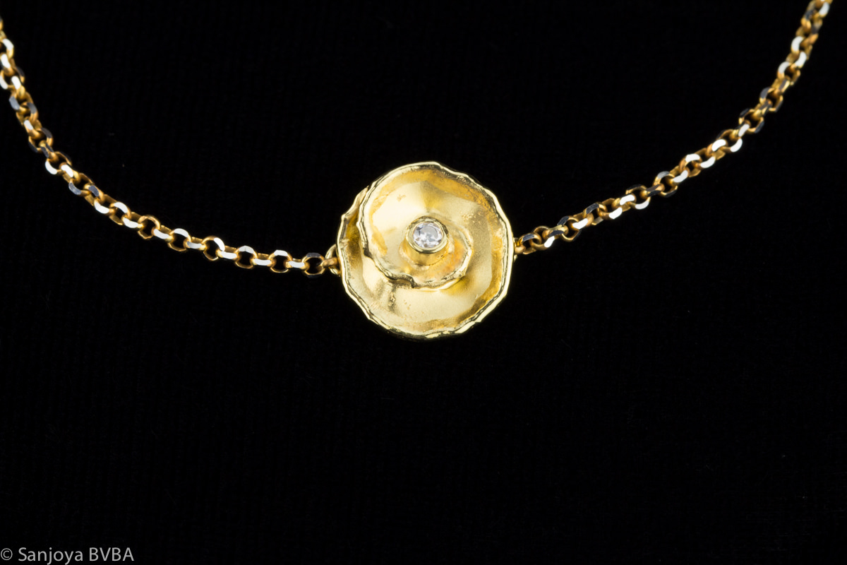 Yellow silver flower bracelet