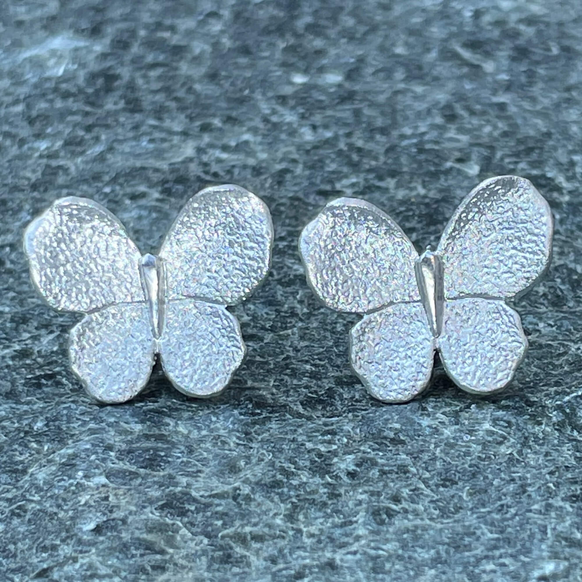 Silver larger butterfly earrings