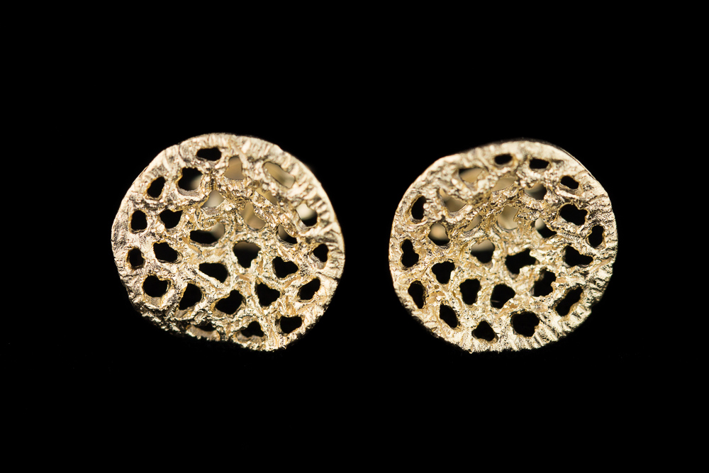 Crafted gold plated earrings