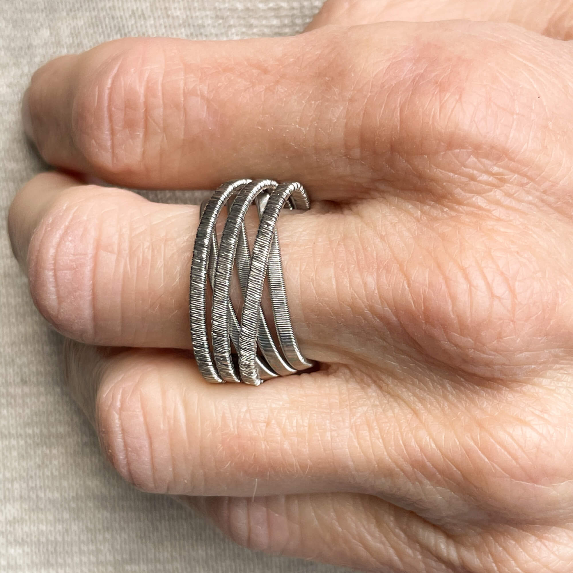 Silver multiple open ring