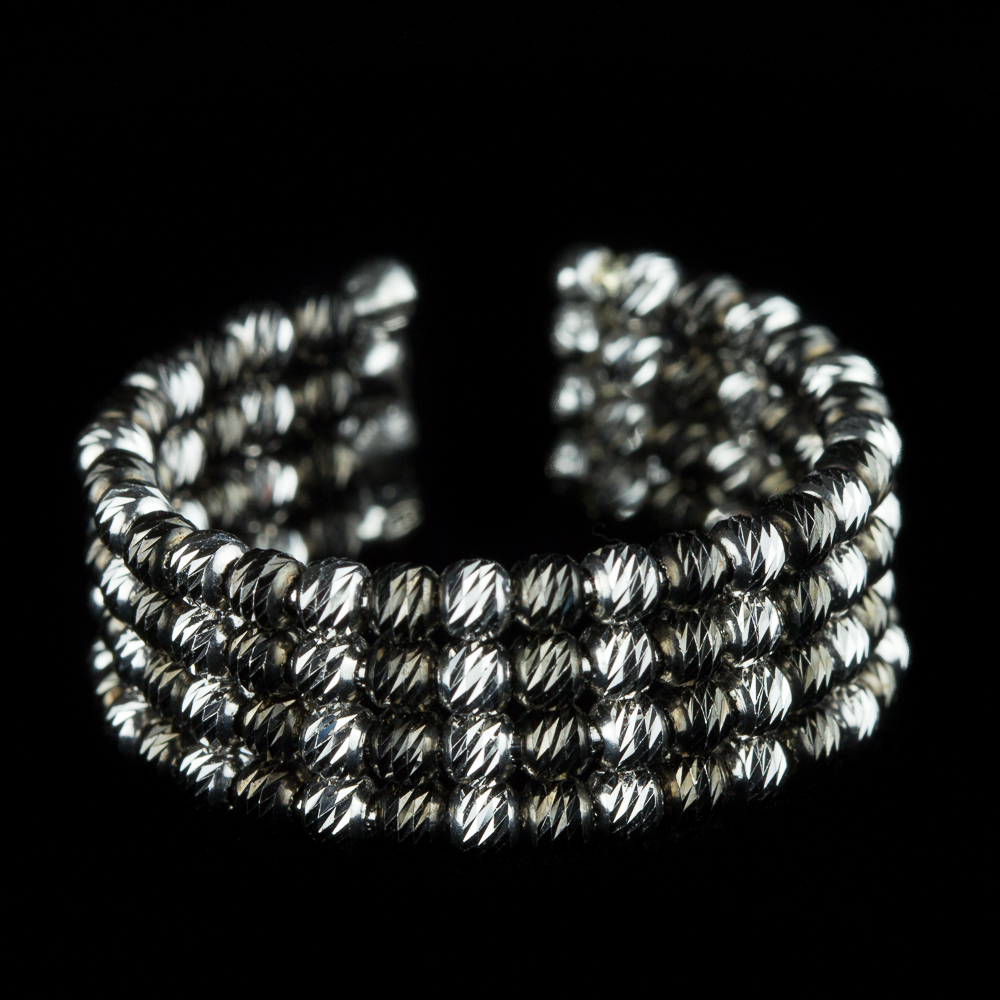 SC0413026 - Italiaanse tweekleurige zilveren ring, 4 rijen