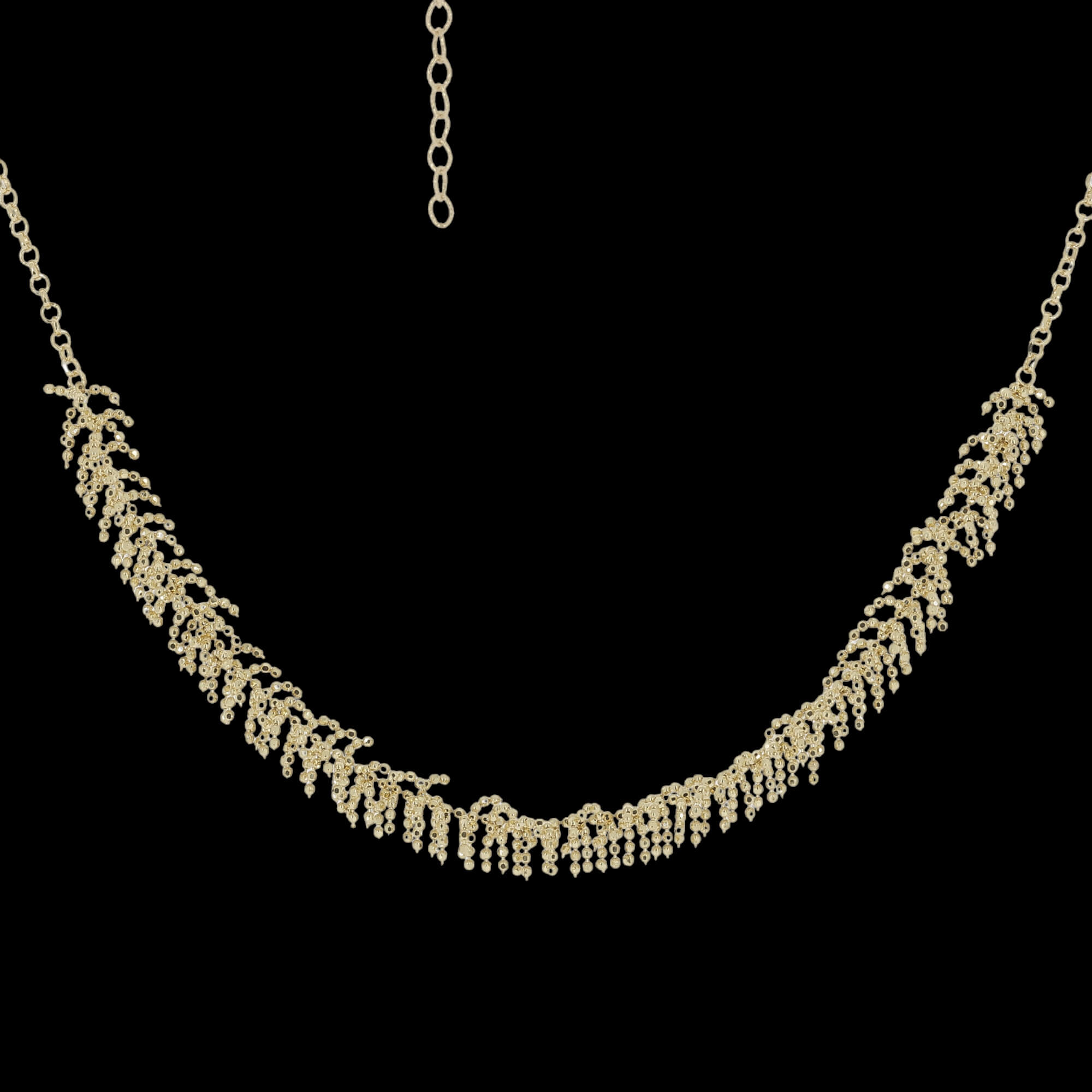 Chic round necklace with refined branches of 18kt gold