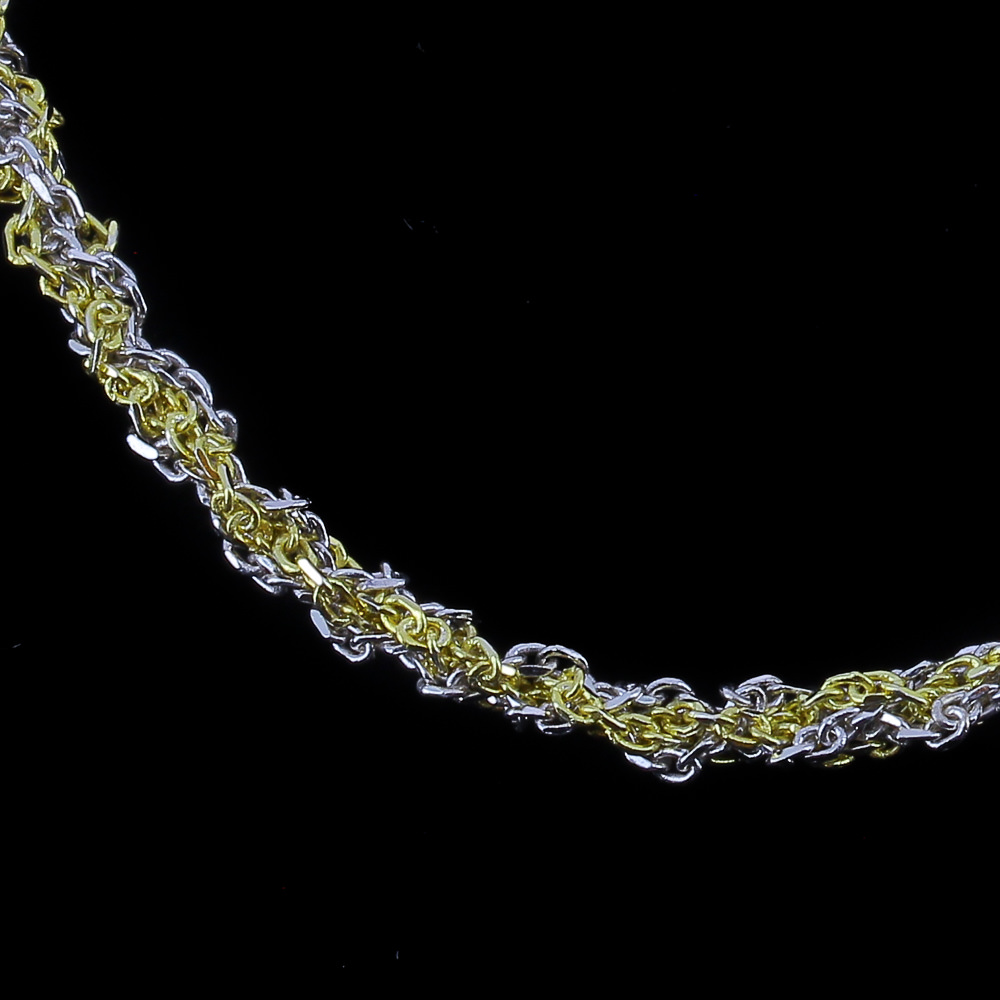 BIZ102001 - Tweekleurige verweven armband van zilver en verguld