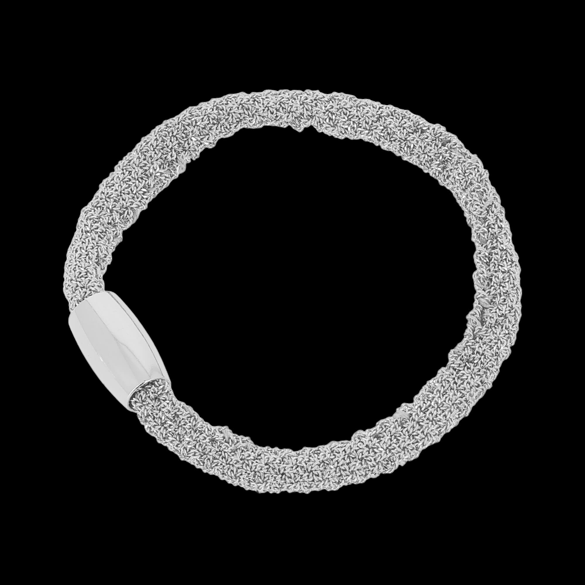 Narrow silver interwoven bracelet