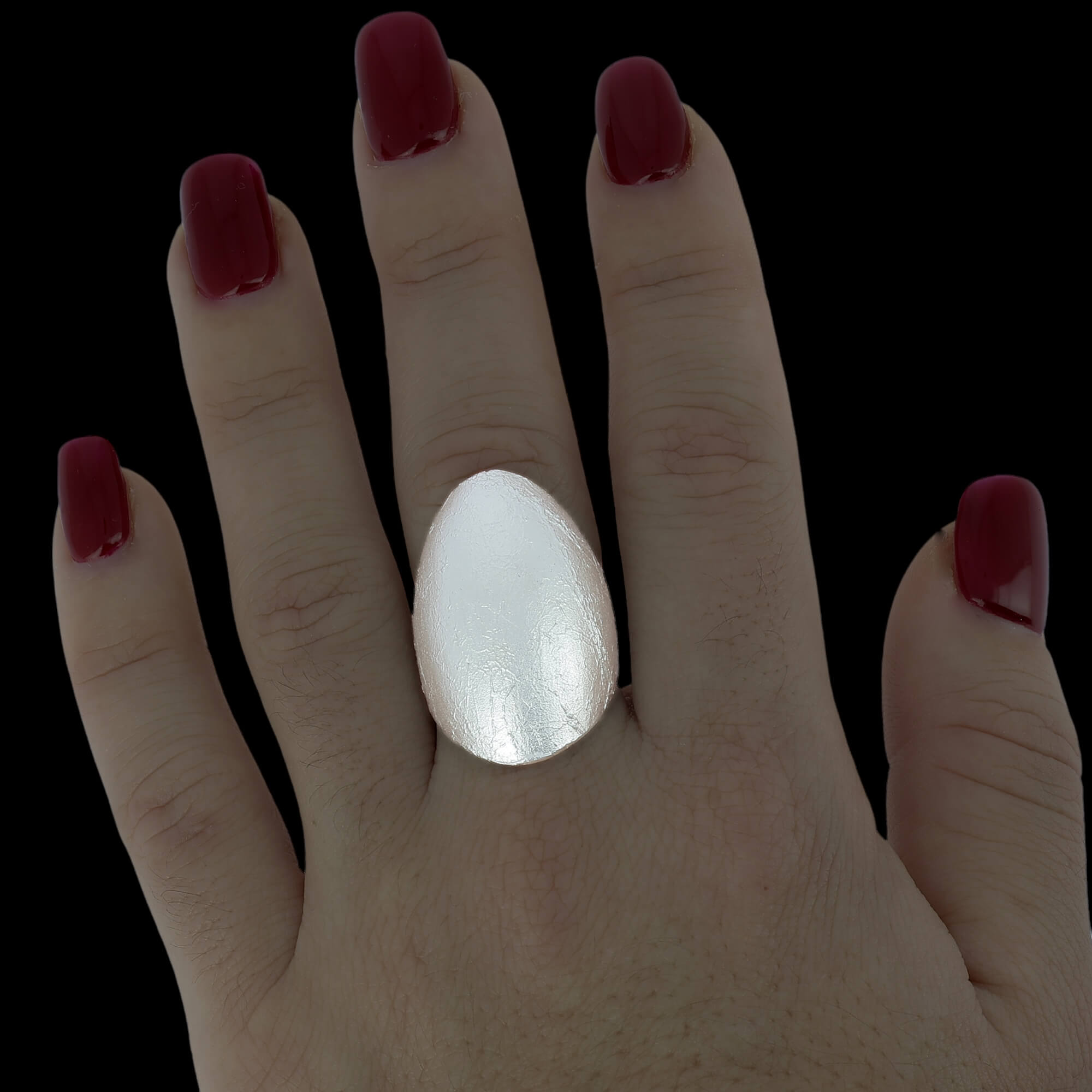 Wide, silver and matte ring