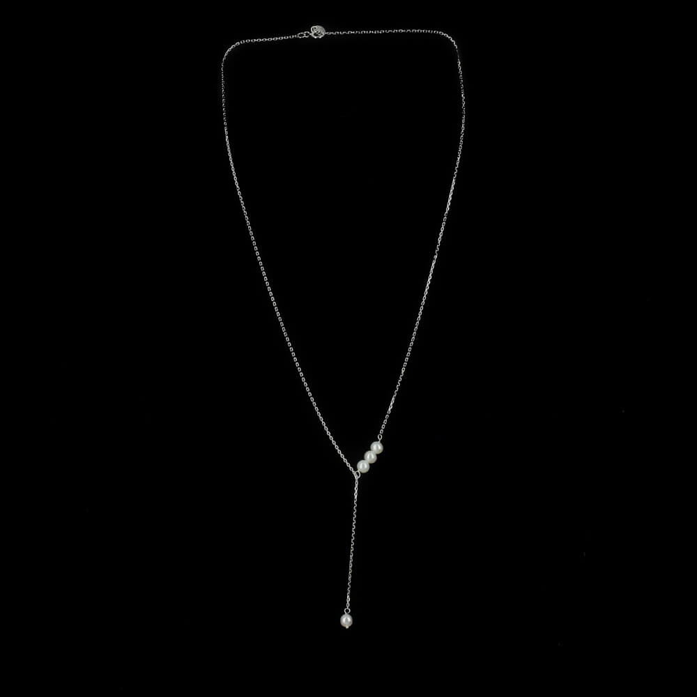 Piercing white gold necklace 18Kt with some gems