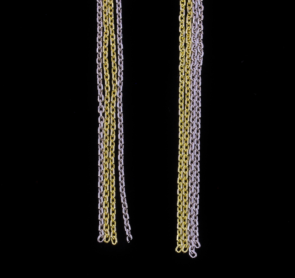 BIZ112001 - Dunne 2 kleurige sjaalketting, rosé en zilver